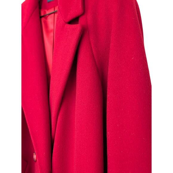 Vintage J.G. Hook Red Double Breasted Wool Coat Union Made Petites - Picture 7 of 12